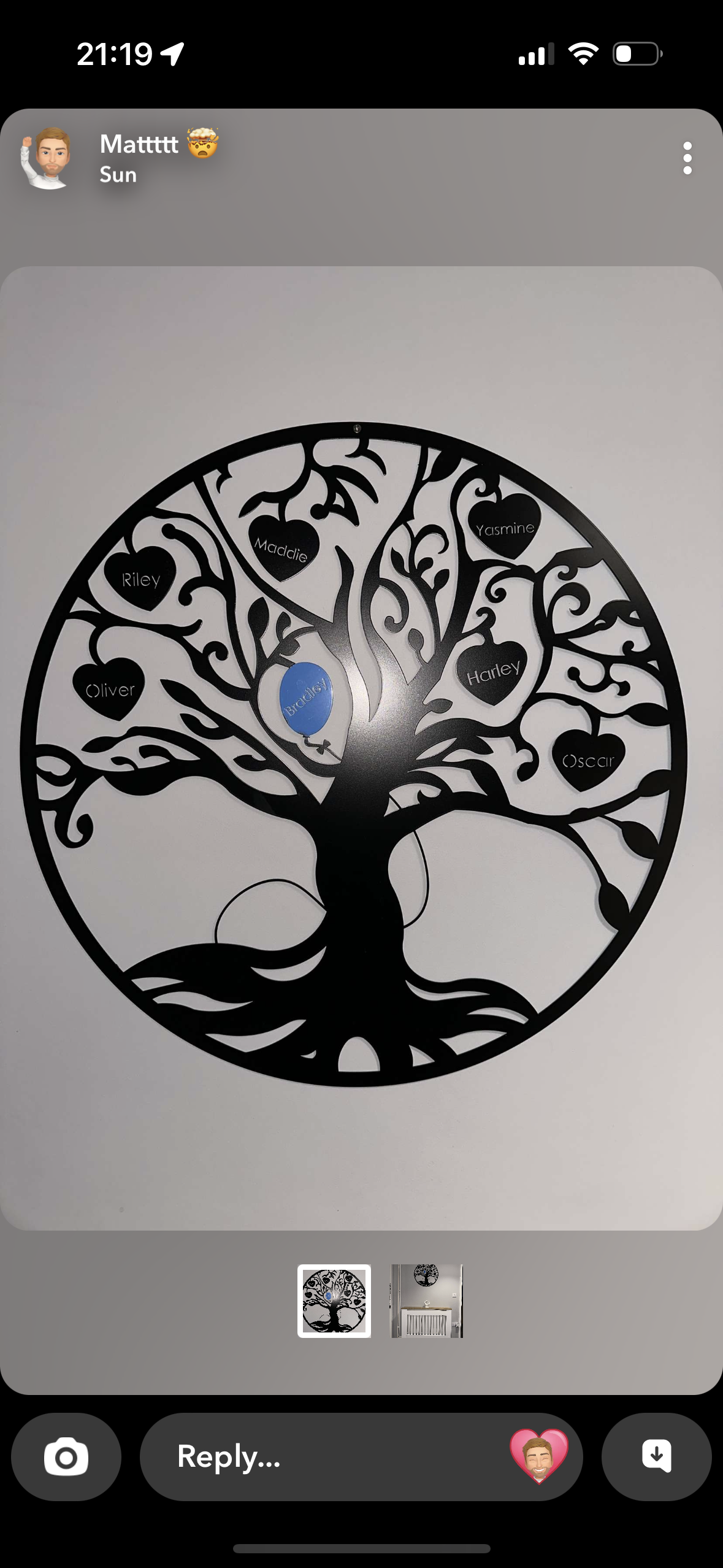 Personalised tree of life artwork with names